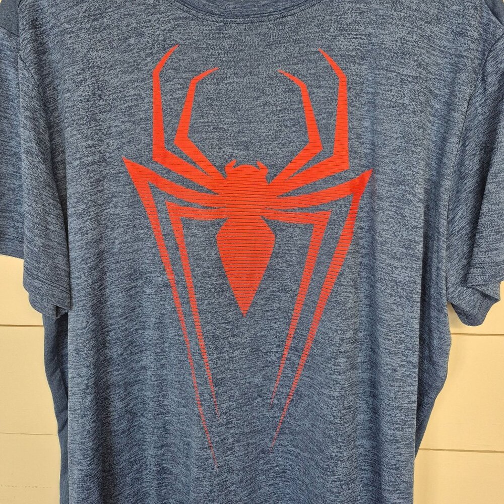 Marvel Spider-Man Graphic Blue Heather T-Shirt 2X  Mens Casual Crew Neck - Picture 2 of 5
